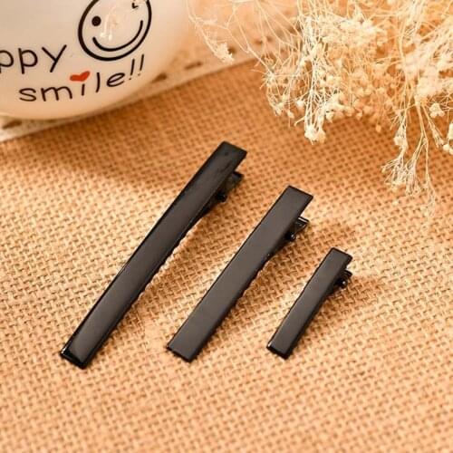 10/20pcs Black Single Prong Metal Alligator Hair Clips Hairpins DIY Barrette 32/45/55/75mm For Hair Style Tool Hair Accessories