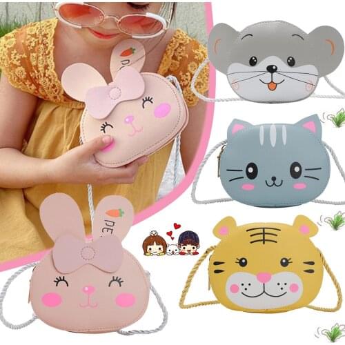 Newest Arrival Kids Girl Crossbody Bags Cute Cartoon Animal Coin Purse Handbag Children Wallet Small Coin Bag For 4-15 years