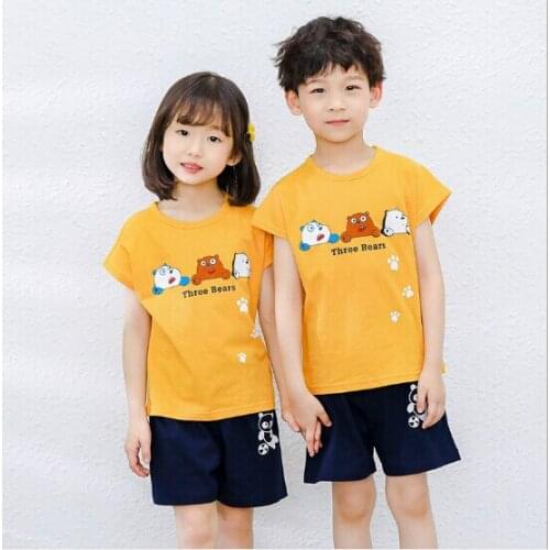 New Short Sleeve Pajamas Set For Kids Girls Pijama Infantil Cotton Baby Boy Clothes Cartoon Pyjamas Kids Nightwear Child Pajama