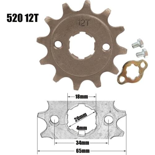 Motorcycle 520 20mm 12T Front Engine Sprocket For Honda Lifan ZongShen YCF ATV Quad Dirt Pit bike Buggy