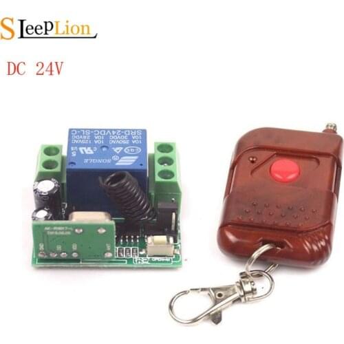 Sleeplion LED Light Motor 24V 10A Relay Switch 1CH wireless Remote Control Switch Transmitter+ Receiver On/Off 24V Relay Module