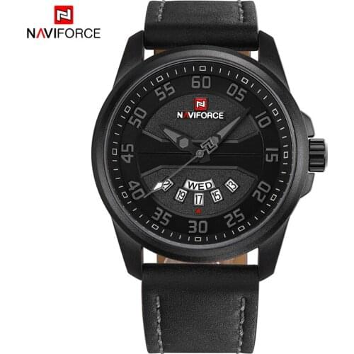 Luxury Brand NAVIFORCE Men Fashion Casual Watches Mens Quartz Clock Man Leather Strap Army Military Sports Wrist Watch NF9124