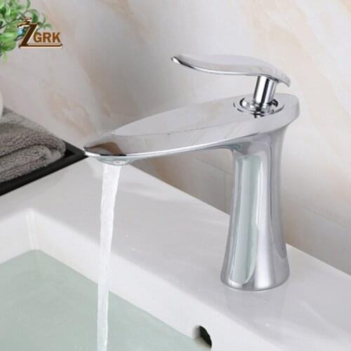 ZGRK Basin Mixer Multiple Color Water Tap Bathroom Deck Mounted Hot Cold Mixer Tap Copper Faucet