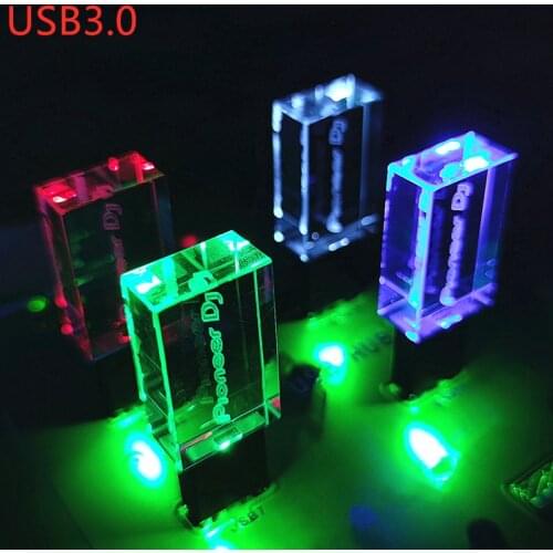 Brand New USB 3.0 High Speed Writing Reading Colorful LED light pioneer Dj premium LED pendrive With Box 16GB 32GB 64GB 128GB