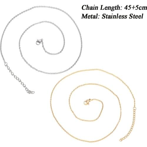 2PC Stainless Steel Link Chain Necklace Long Chain Lobster Clasp Chains For DIY Making Necklace Jewelry Wholesale