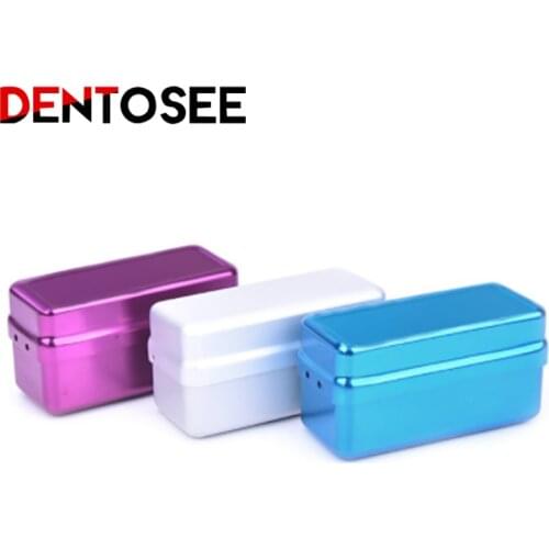 1pcs Aluminum Dental Disinfection Box Autoclave Sterilizer Case Burs Endo Files Holder 72 Holes For Burs Dentist Lab Instrument