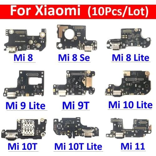 10Pcs/Lot, Dock Connector Micro USB Charger Charging Port Flex Cable Board With Microphone For Xiaomi Mi 10T Replacement Parts