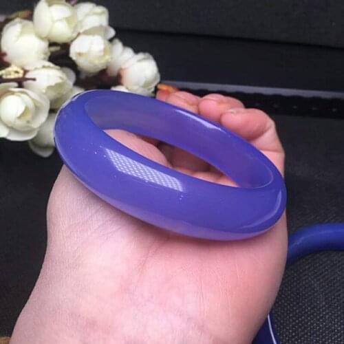 100% Natural A Grade Jadeite Bangle Women Purple Smooth Bangle 1pcs