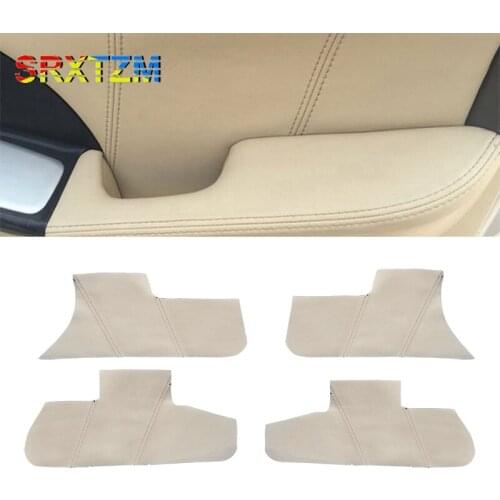 4pcs Car Microfiber Leather Interior Door Armrest Panel Cover Protective Trim For Hyundai Elantra 2004 2005 2006 2007 2008 -2012