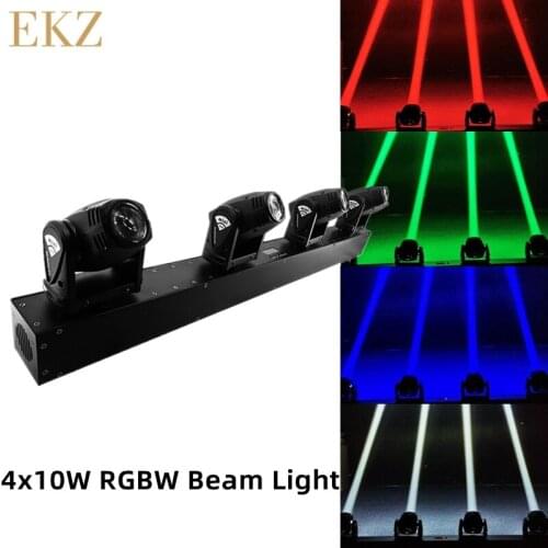 4x10W Head LED Beam Moving Head Lighting Bar DJ Lights Stage Lighting Mini 10W RGBW 4in1 Beam Effect Lyre For Disco DJ Party KTV