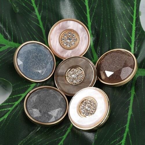 5pcs 25 mm rhinestones cobachon metal buttons garment coat sewing accessories buttons for clothing crafts