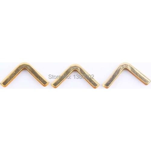 50pcs/lot gold color metal small size Scrapbooking DIY Paper Corner Protectors 2.3*0.3cm
