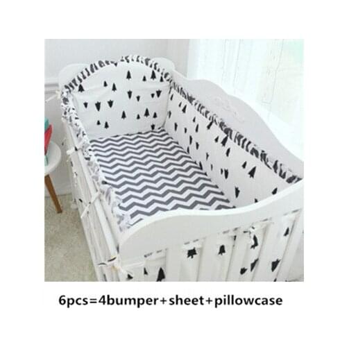6/9PCS Wave Infant Baby Bedding Bed Protector Girl Boys Bedding Set Baby Bed Bumper Baby Crib Set Blanket Whole Set kit de berço