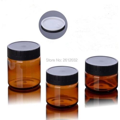 60 100 120G brown PET cream bottle Jar, PET cream cans, plastic cream bottles with black matte cover Cosmetic Packaging F2017354