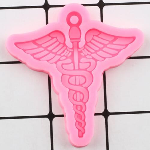 Shiny Medical Emblem Silicone Mold Jewelry Making Epoxy Resin Mould Keychain Molds Polymer Clay Pendant Handmade Charms Moulds