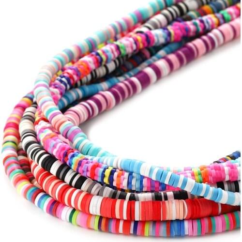5mm 300-400Pcs Disc Flat Round Handmade Polymer Clay beads Chip Disk Loose Spacer Beads For Fashion Jewelry Making DIY Necklace