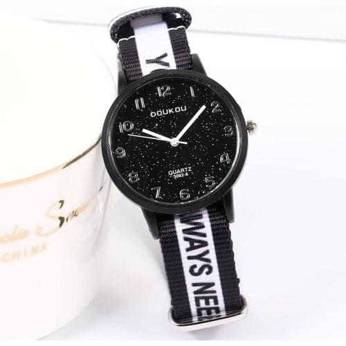 2020 New Arrival Black Starry Sky Watch Cool Boys Girls Canvas Quartz Watches Fashion Casual Unisex Wristwatch Women‘s Clock