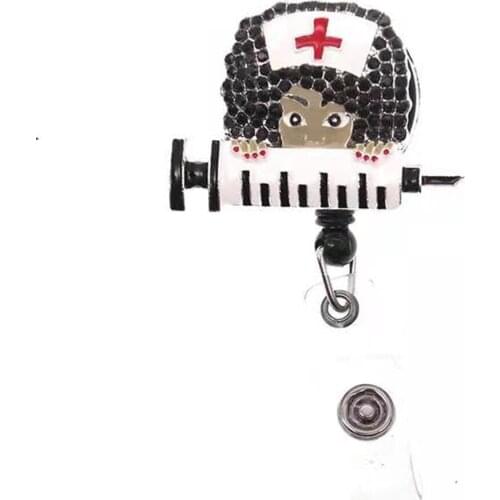 Black Girl lives Matter Medical Rhinestone Retractable ID Nurse Badge Reel/Holder for Nurse Accessories