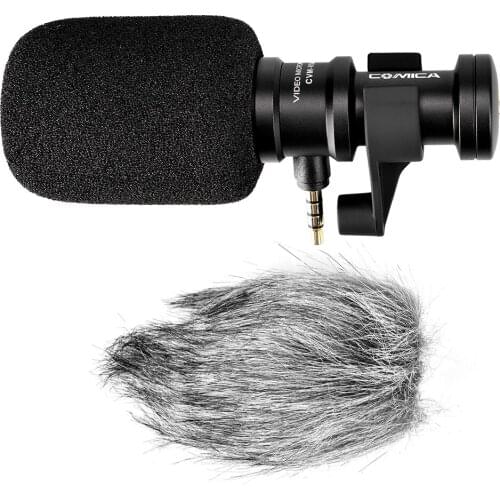 Comica CVM-VS08 Mobile Phone Microphone Video Mic For iPhone Samsung Smartphone with Wind Muff Rotated Phone Stand