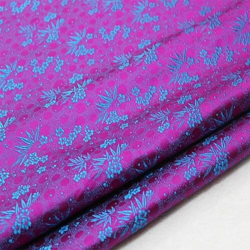 FLOWER style Brocade satin Fabric Damask Jacquard Apparel Costume Upholstery Furnishing Curtain Clothing Material BY meter