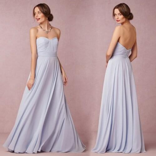 Custom Colors Long Bridesmaid Dresses light blue purple Chiffon Wedding Party Dress Party Gown Wholesale Womens Cheap Clothing