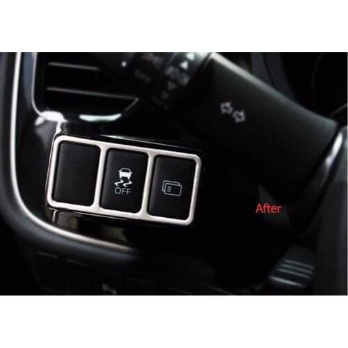 For MITSUBISHI outlander 2013 2014 Car interior stainless steel sticker button decoration trim cover ring 1pc