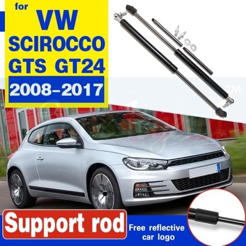 For VW SCIROCCO 2008-2017 R GTS GT24 Refit Bonnet Hood Gas Spring Shock Lift Strut Bars Support Hydraulic Rod Car-styling
