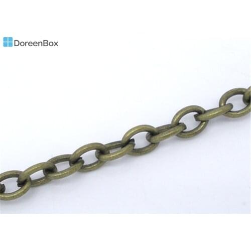 Doreen Box Lovely 5M Bronze Color Link Chains Findings 5x3.5mm (B04711)