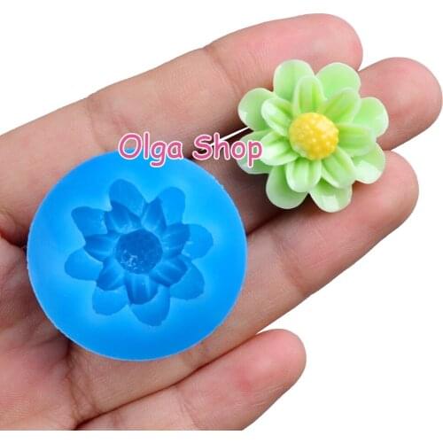 HYL012 15.9mm Flower Silicone Mold Fondant Cake Decoration Candy Resin Clay Earrings Necklace Craft Soap Candle FOOD SAFE