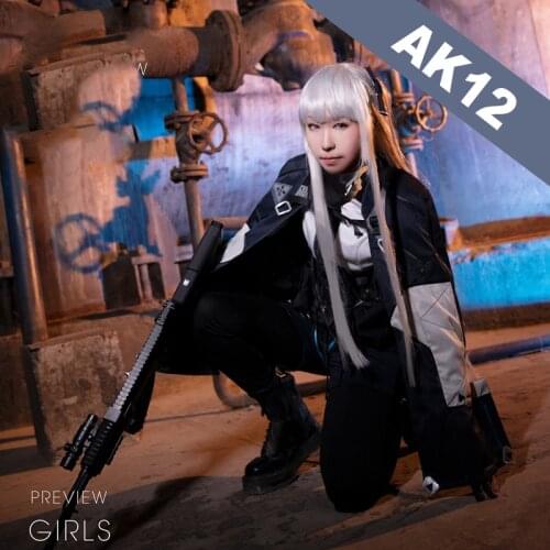 Game Girls Frontline AK12 Battle Uniform Cosplay Costume wig shoes Full Set For Women Halloween Carnival Free Shipping