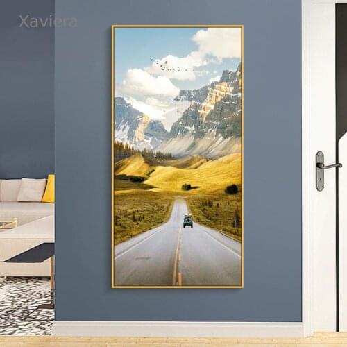 Nordic Landscape Printing Picture Travel High-Speed Car Highway Canvas Painting Art Poster Home Decoration Living Room Frameless