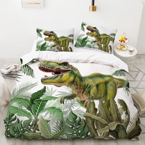 Cartoon bedding set Duvet cover 140x200 bed linen euro Bedding for Baby children Bed Set Dinosaur jurassic park Tyrannosaurus