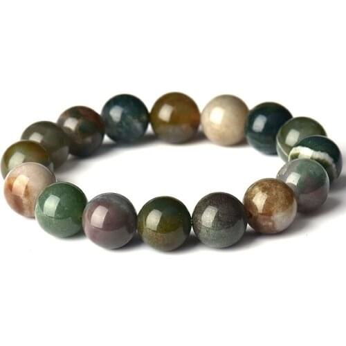 100% Natural Stone Round Bracelets India Onyx Women Men Energy Jewelry Lucky Bead Gift for Valentine Lover Family