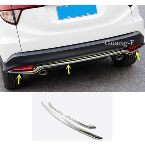 For Honda HRV HR-V Vezel 2019 2020 Car Body Cover Protection Bumper ABS Chrome Trim Rear Back Tail Bottom Hoods 3pcs