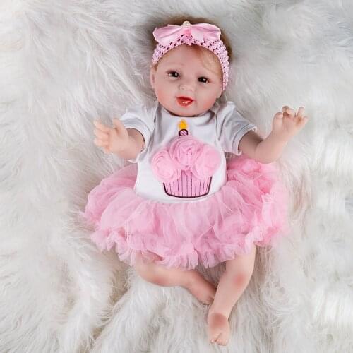 Colored Baby Doll Toy Girl 22 Inches Reborn Vinyl Girls Dolls Children High Heel Suit Soft Silicone 55 cm boneca newborn