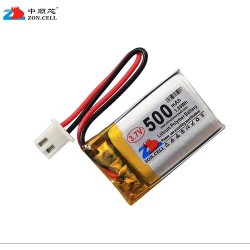 In the core 500mAh 3.7V lithium polymer battery 702030 Bluetooth speaker MP3 point reading pen plug 2.54 Rechargeable Li-ion Cel