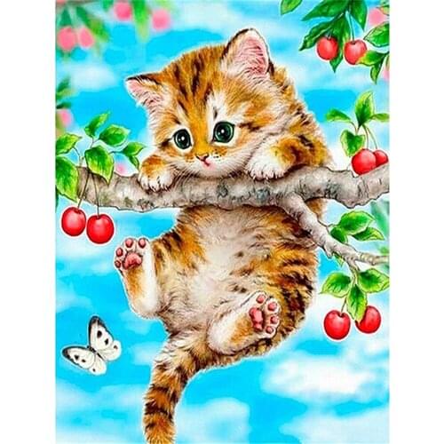 Lovely Cat Animal DIY Cross Stitch Embroidery 11CT Kits Needlework Craft Set Cotton Thread Printed Canvas Home Sell