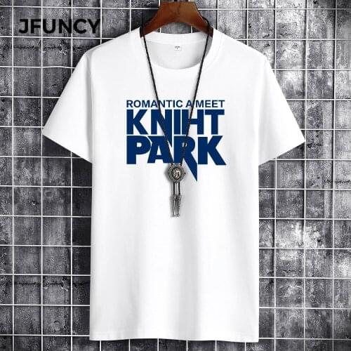 JFUNCY 2021 Summer Letter Man T-Shirts Print Cotton Tshirt Men Round Neck T-Shirt Comfortable Big Size Tops Short Sleeve