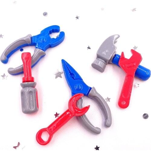 New Resin Colorful Lovely Mini Household Tool Set Flatback Cabochon Stone Garden DIY Scrapbook Figurines Craft Supplies SH37