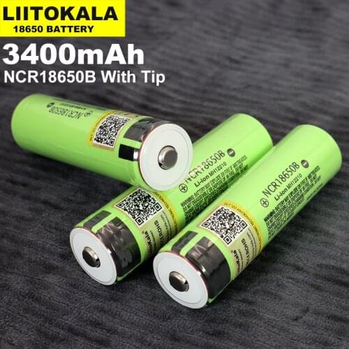 4PCS Liitokala Original NCR18650B 3.7V 3400mah 18650 rechargeable lithium battery Suitable for Flashlight Laptop (No PCB)