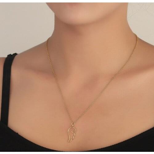 Minilist Cartoon Angel Wing Pendant Necklaces for Girls Women Tiny Angel Choker Guardian Link Chain Colliar