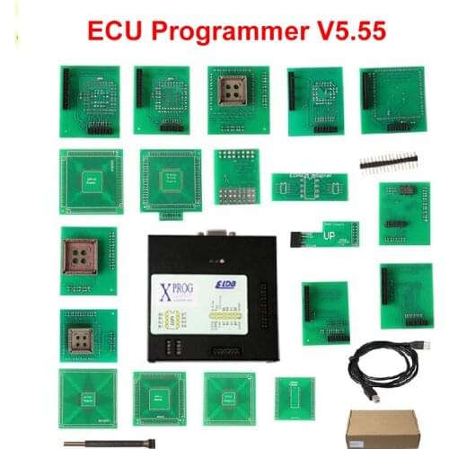 XPROG M ECU Chip Tuning Programmer V5.55 English NO Need Dongle XPELDB Full Adapters Black Metal Box For BMW CAS4 With CDs