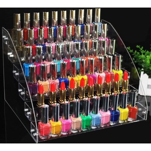 Hot5 layers Removable Rack Nail Polish Display Organizer Acrylic Clear Lipstick Storage Box Nail Polish Cosmetic Varnish Display