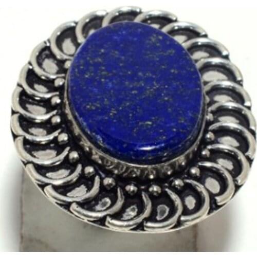 Genuine Lapis Lazuri Ring Silver , Hand Made Women Jewelry gift. Size : All Size , GRP-R