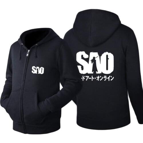 High-Q Unisex Sword Art Online Kirito Hoodies Coat Jacket Sword Art Online Kirigaya Kazuto Casual Hoodies Sweatshirts Cardigan