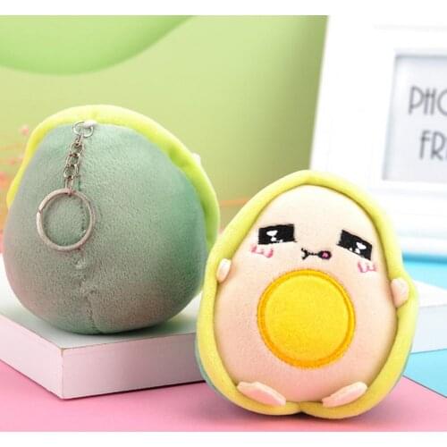 Universal Avocado Pendant Delicate Soft Craft Attractive Beautiful Smooth Surface Green Avocado Plush Key Chain for Car 2021