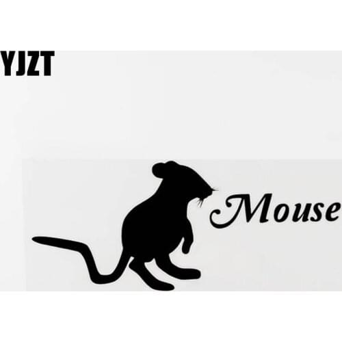 YJZT 17.5CM×7.2CM Funny Car-styling Animal Mouse Vinyl Car Sticker Decal Black/Silver 8C-0473
