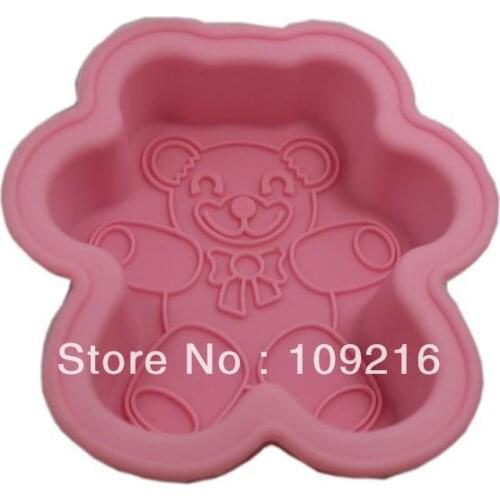 Green Good Quality 100% Food Grade Silicone Cake Mold/Muffin Cupcake Pan Bear Cake Mold