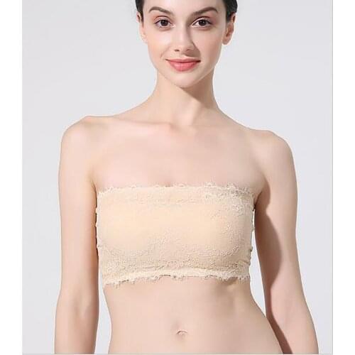 Womens Sexy Lace Bra Push Up Bralette Female Strapless Seamless Wrap Top Chest Free Size Padded Four Hook Underwear Lingerie