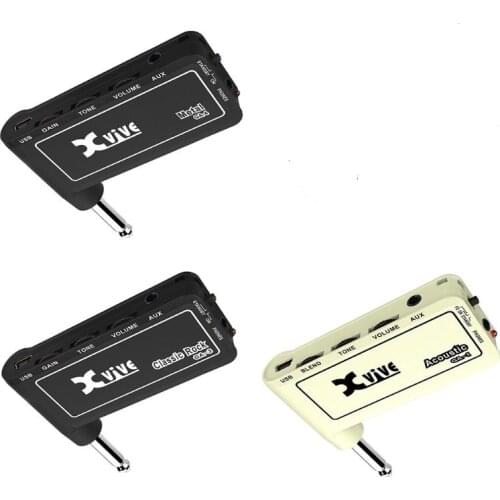 1pc Guitar Plug Mini Portable Recharge Elec Headphone Amp Amplifier Acoustic/ Rock/ Metal